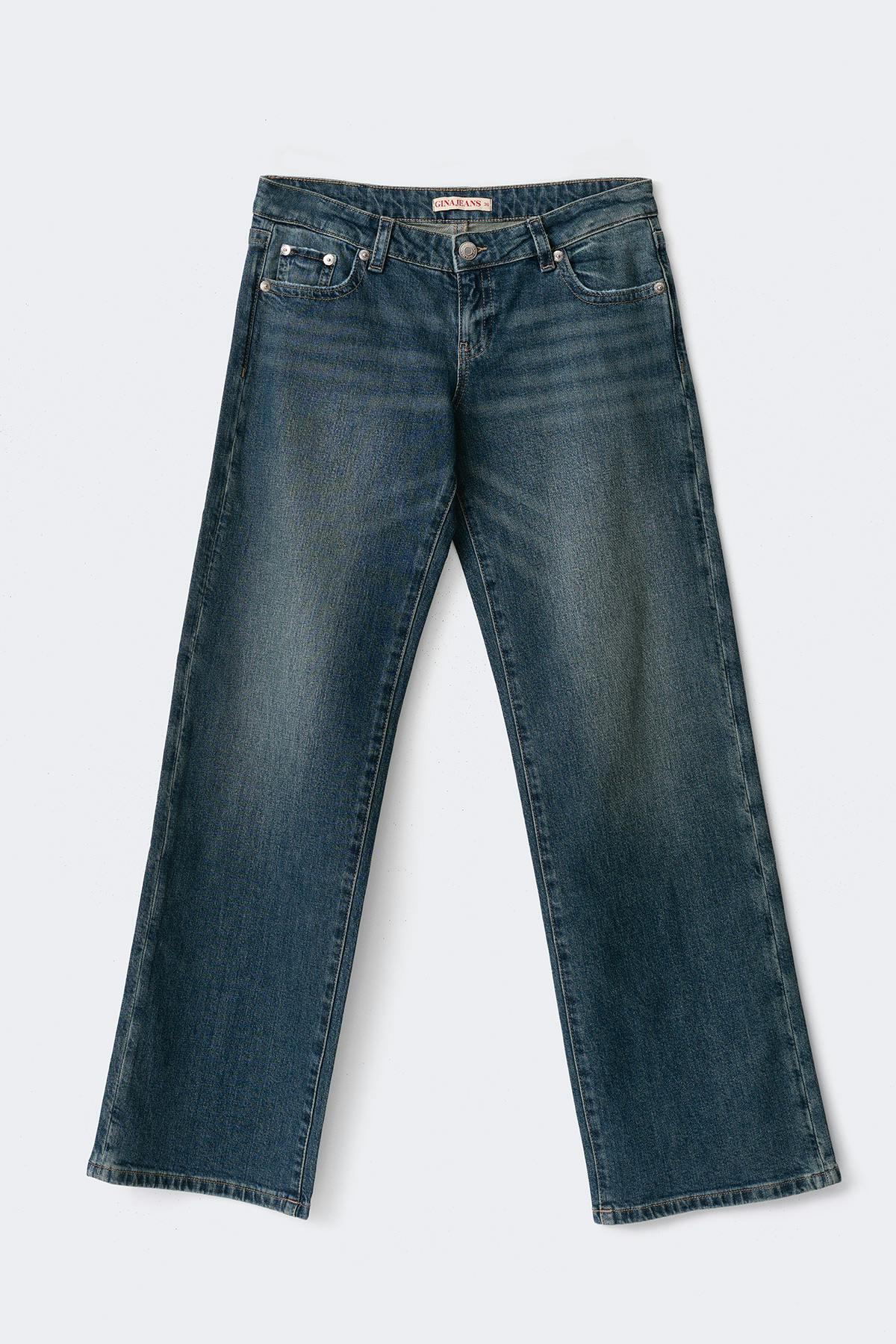 Rebel low wide jeans - Dk vintage blue