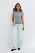 Rebel low wide jeans - Dk vintage blue