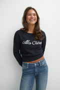 Y knitted graphic sweater - Bleu marine