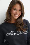 Y knitted graphic sweater - Bleu marine