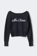 Y knitted graphic sweater - Bleu marine