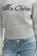 Y knitted graphic sweater - Grey melange