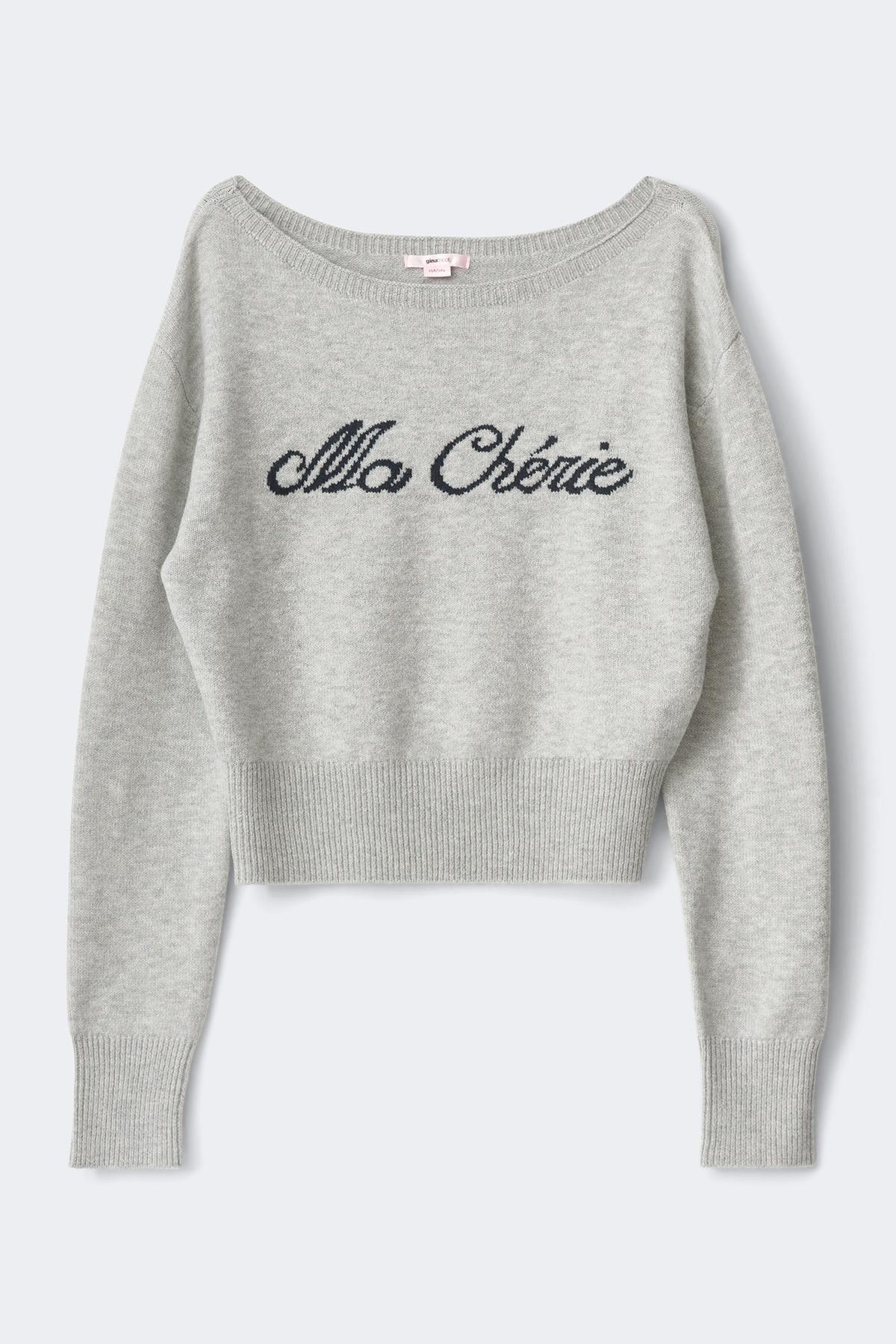 Y knitted graphic sweater - Grey melange