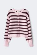 Knitted stripe cardigan - Pink stripe