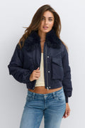 14+ fur bomber jacket - Vert