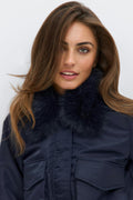 14+ fur bomber jacket - Navy blazer