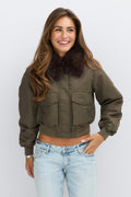 14+ fur bomber jacket - Vert