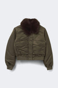 14+ fur bomber jacket - Vert