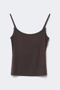 Soft strap piping singlet - Marron foncé