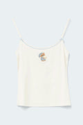 Soft strap piping singlet - Chinchilla