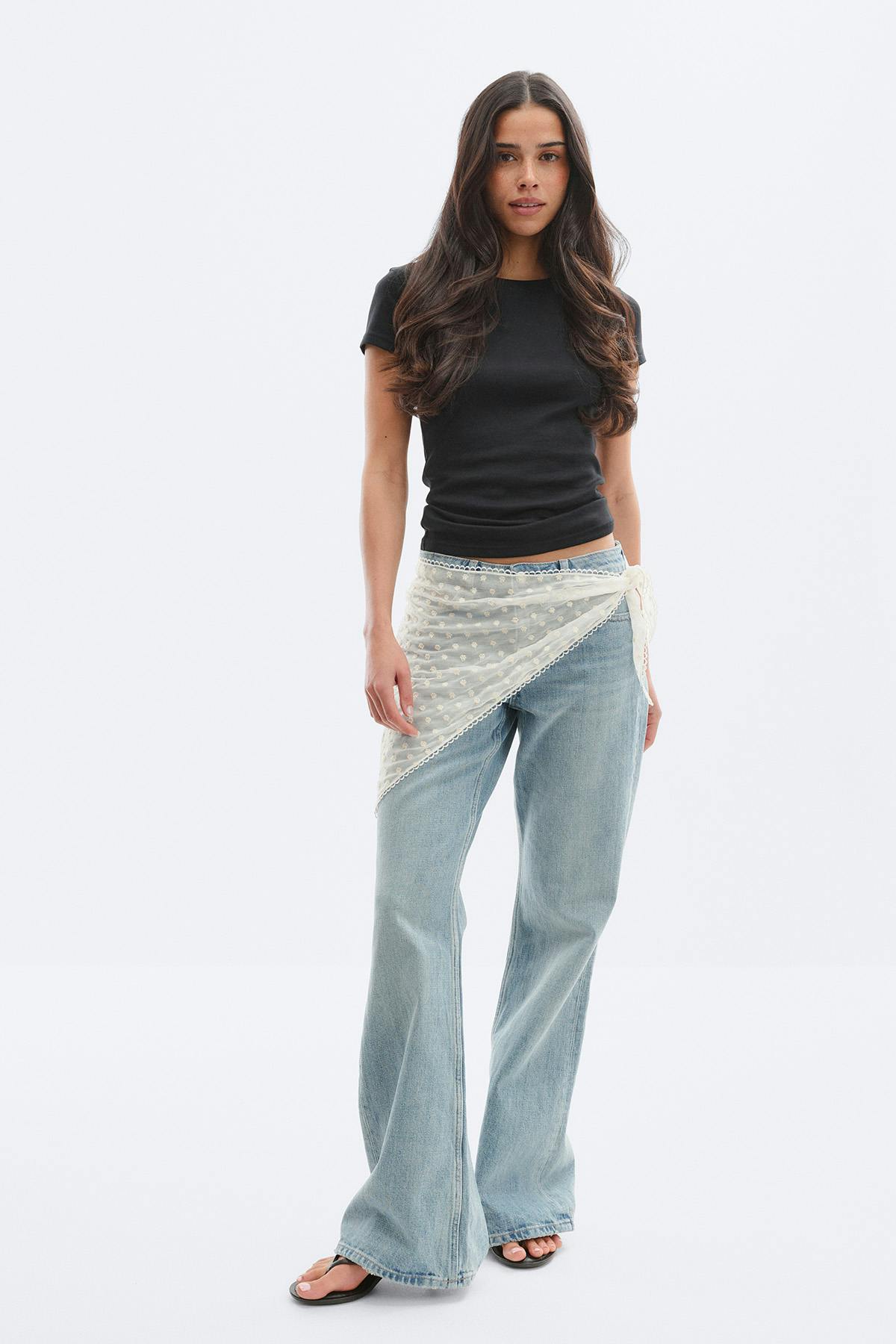 Embroidery hip scarf