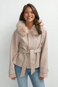 Y fur felt jacket - Navy blazer