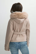 Y fur felt jacket - Beige mel