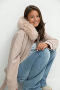 Y fur felt jacket - Navy blazer
