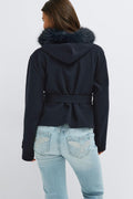 Y fur felt jacket - Navy blazer