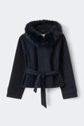Y fur felt jacket - Navy blazer