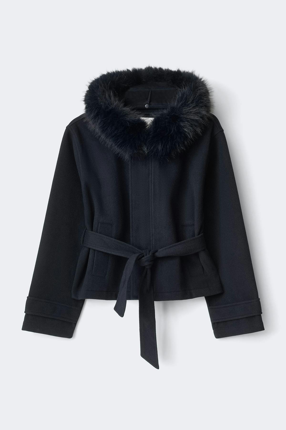 Y fur felt jacket - Navy blazer