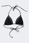 Studded triangle bikini top - Black/silver