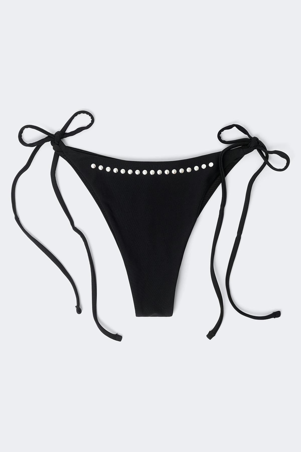 Studded bikini brazilian - Black/silver