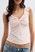 14+ ruched top - Rose clair
