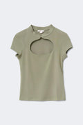 14+ keyhole top - Kaki