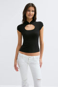 14+ keyhole top - Noir