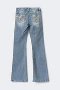 Y sparkle low flare jeans tall - Mid blue