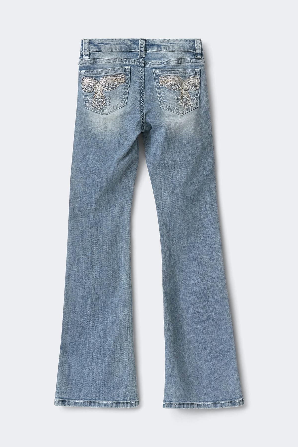 Y sparkle low flare jeans tall - Mid blue