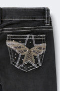 Y sparkle low flare jeans tall - Mid blue