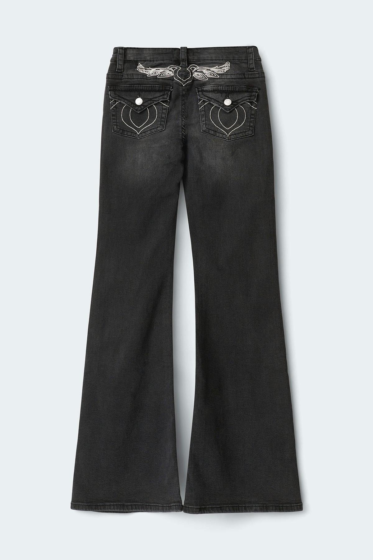 Y angel wings flare jeans tall - Bleu clair