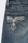 14+ sparkle flare jeans curve - Dk blue tint