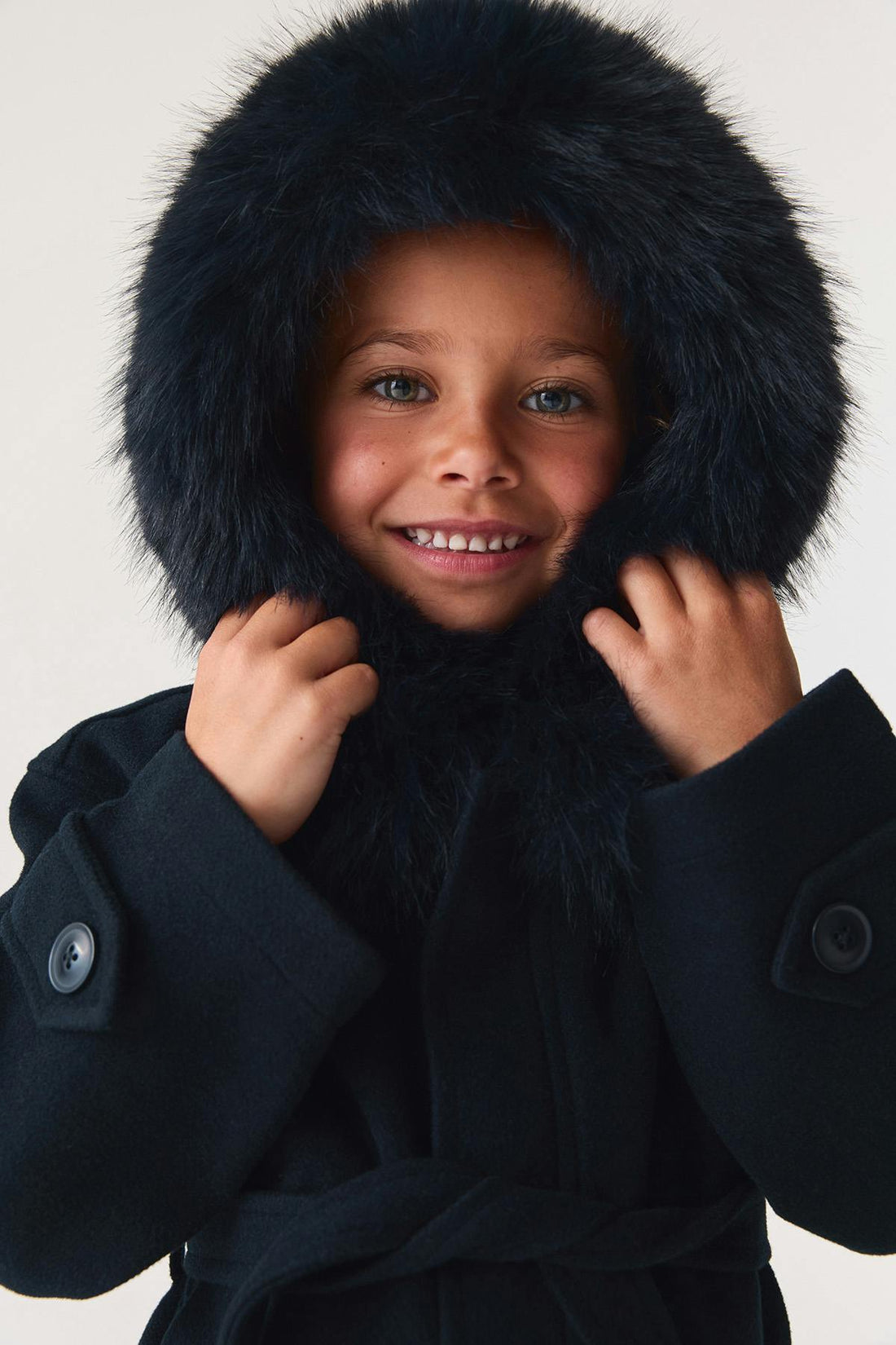 Y petite fur felt jacket - Navy blazer