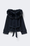 Y petite fur felt jacket - Beige mel