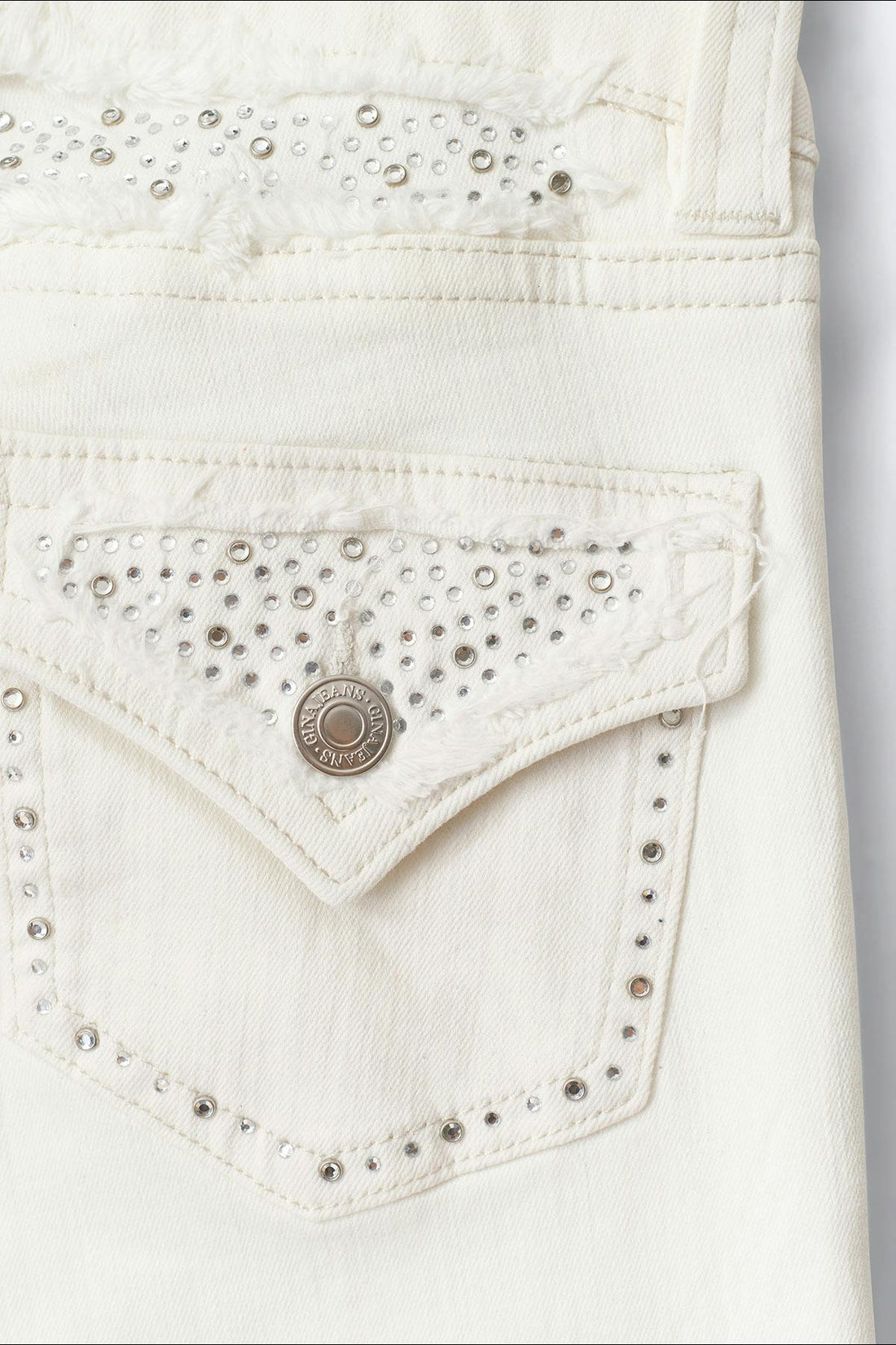 14+ holy low flap jeans curve - Blanc