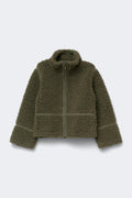 Y petite pile zip jacket