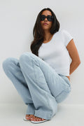 Shape up rhinestone jeans - Super lt blue
