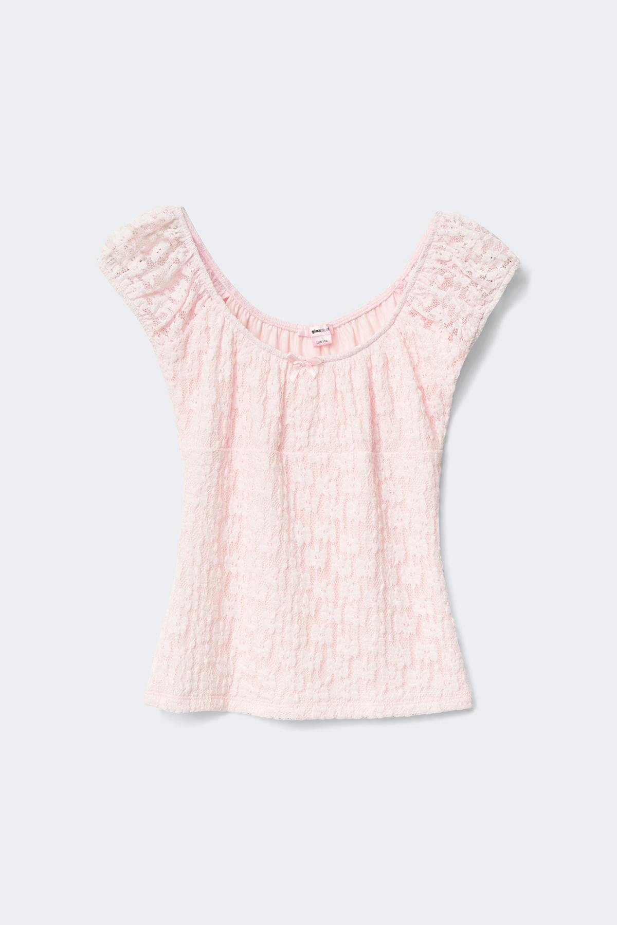 Y lace ruched top