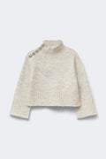 Y petite knitted polo sweater