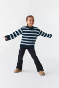 Y petite crew neck sweater - Blue stripe
