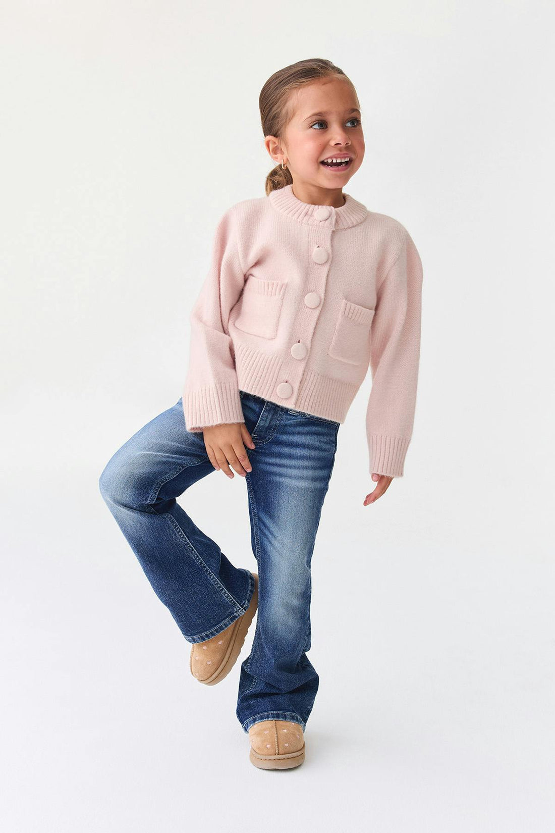 Y petite knitted cardigan - Ballet slipper