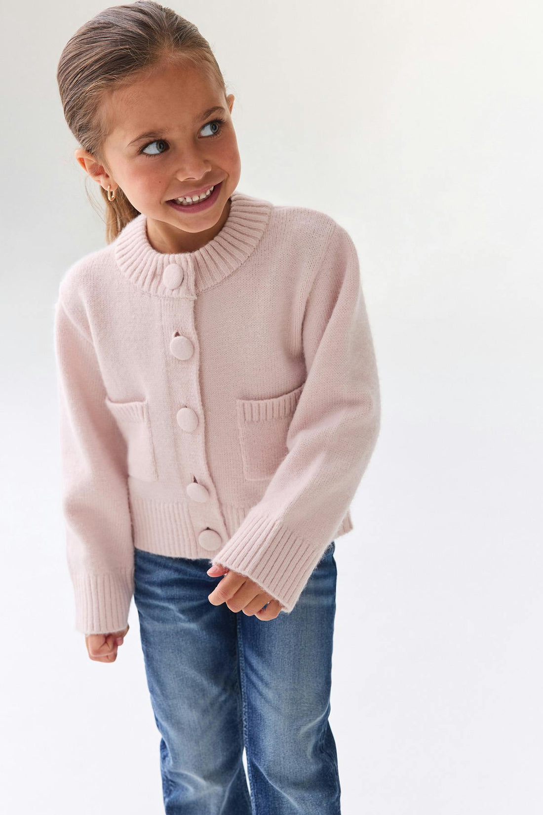 Y petite knitted cardigan - Ballet slipper