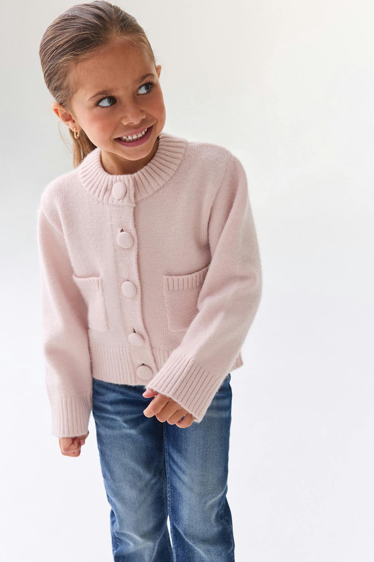 Y petite knitted cardigan - Ballet slipper