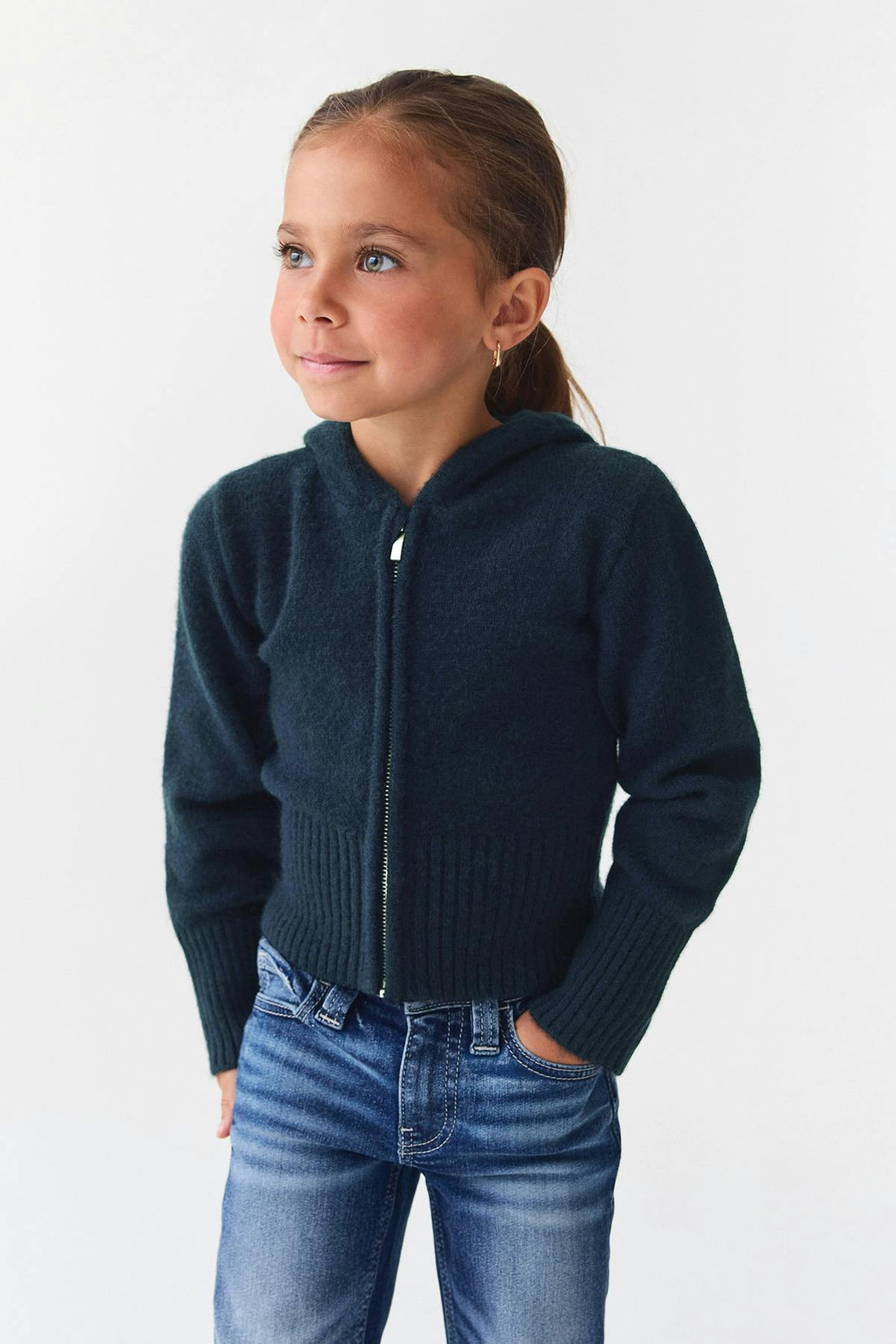 Y petite knitted hoodie - Navy blazer
