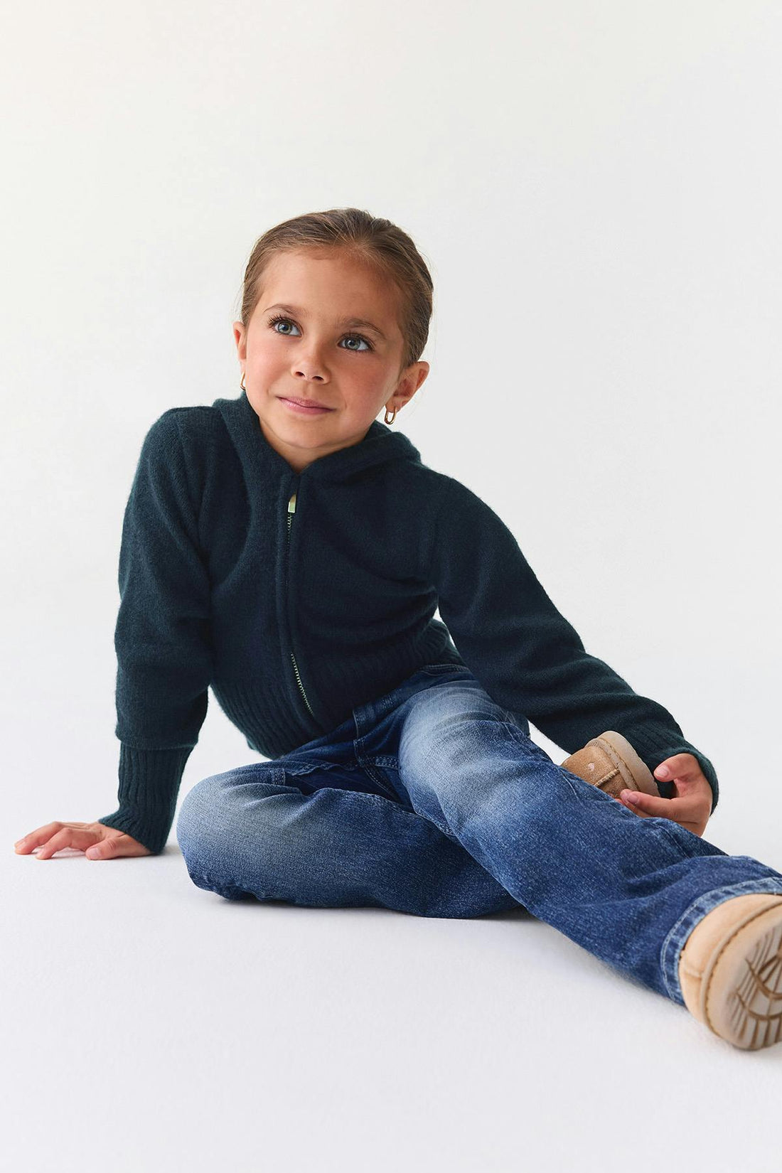 Y petite knitted hoodie - Navy blazer