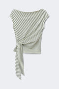 Tie detail stripe top - Yellow stripe