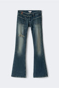 14+ pleated flare jeans tall - Army green