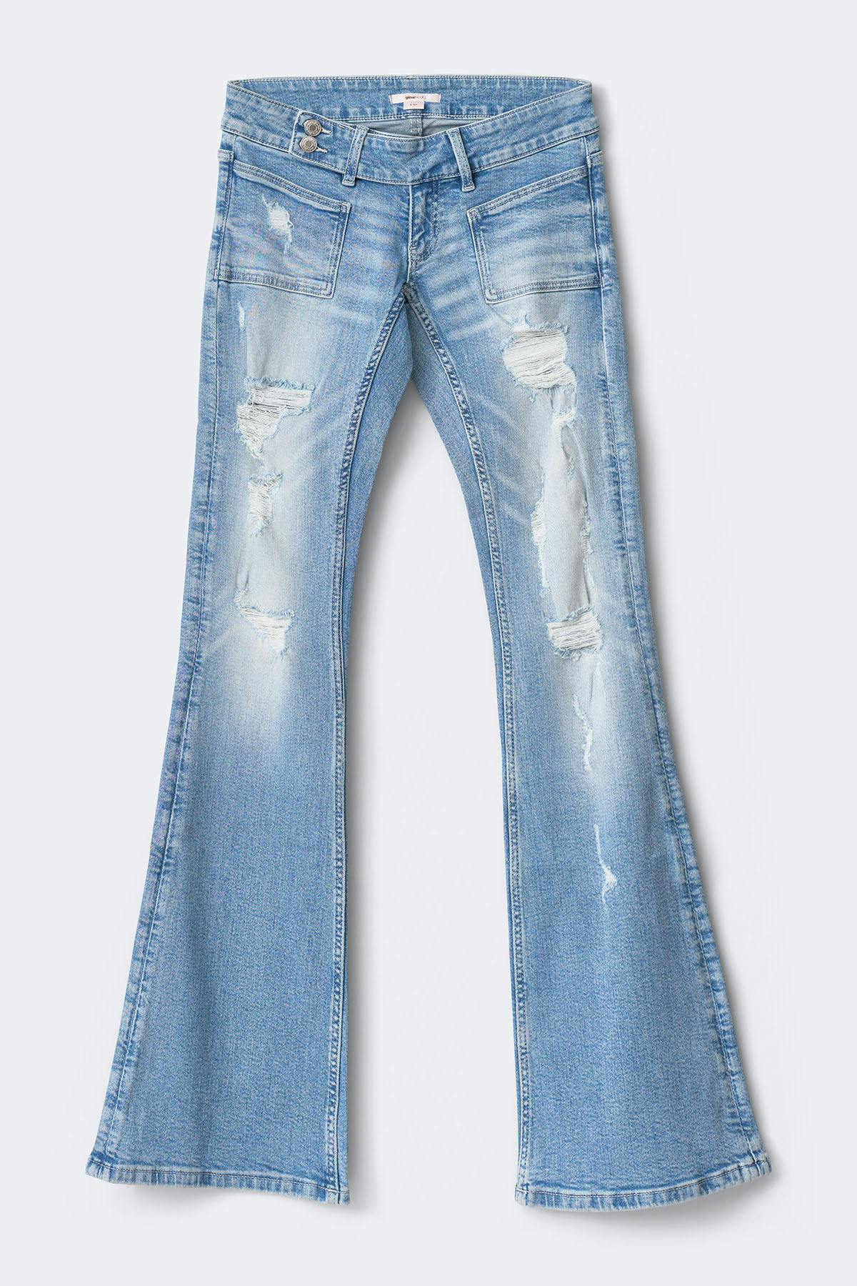 14+ pleated flare jeans tall - Army green