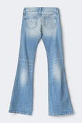 14+ pleated flare jeans tall - Vintage blue