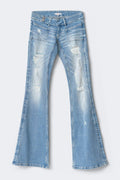 14+ pleated flare jeans petite - Vintage blue