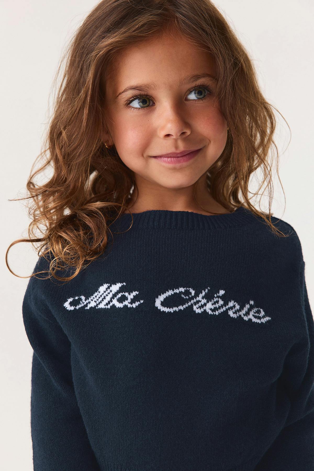 Y petite graphic sweater - Bleu marine